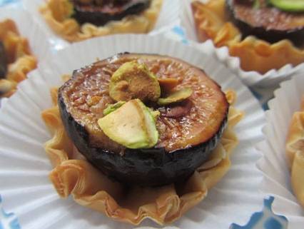Balsamic Roasted Figs & Labneh Phyllo Tarts