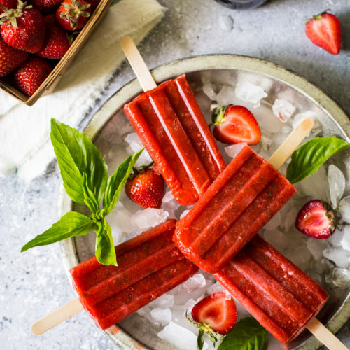 Balsamic Strawberry Popsicles